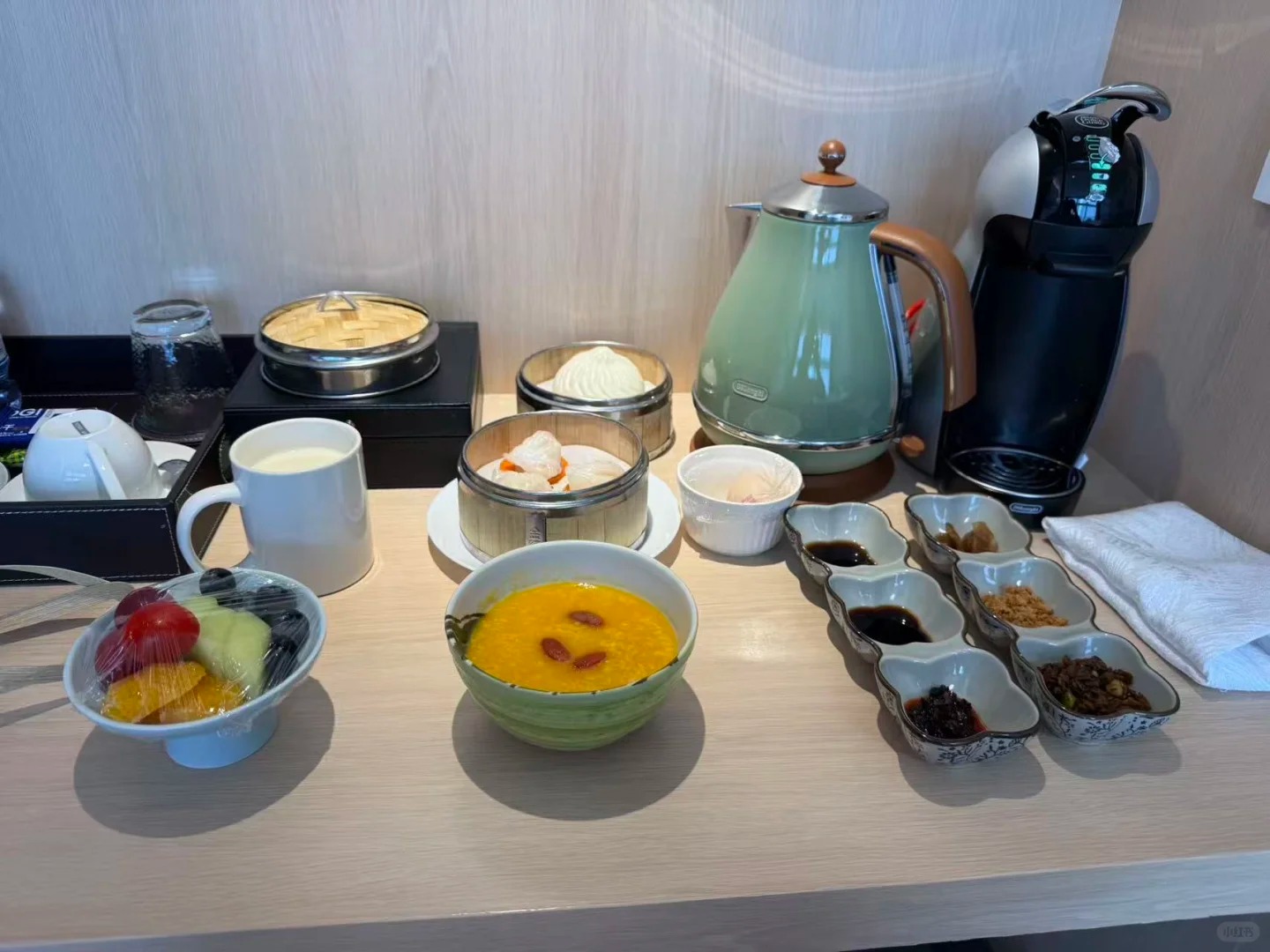 Breakfast served in the private suite